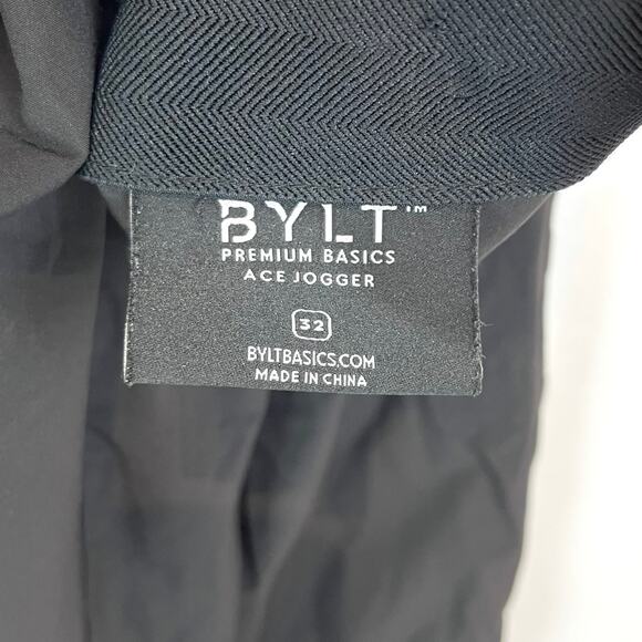 BYLT Mens Ace Jogger Pants Zip Fly Flat Front Nylon Casual Golf Black Size 32 - Picture 3 of 12